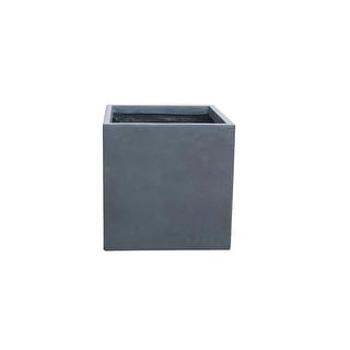 Kante 12 in. Tall Charcoal Lightweight Concrete Square Modern Indoor/Outdoor Planter