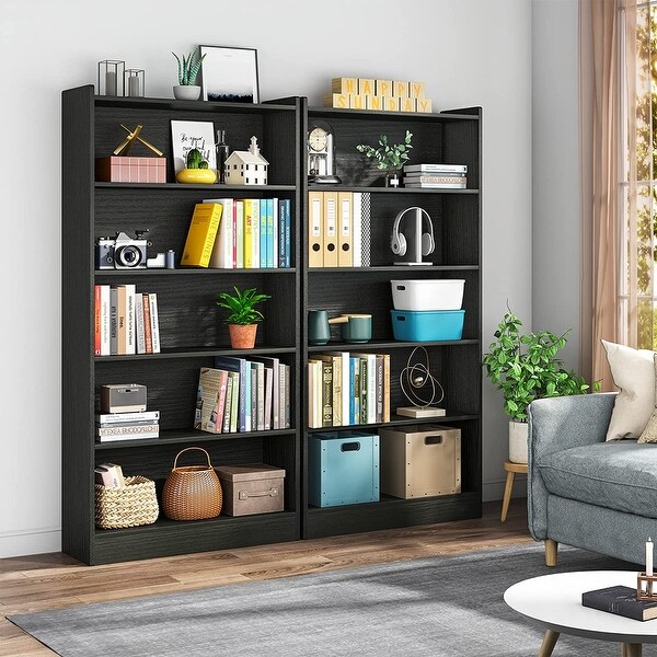 Industrial 72-inch Tall Bookcase 6-Tier Gray Library Bookshelf