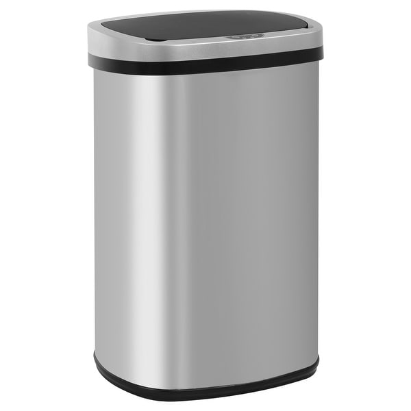 Motion Sensor 13 Gallon 50 Liter Stainless Steel Odorless Slim Trash Can by Furniture of America