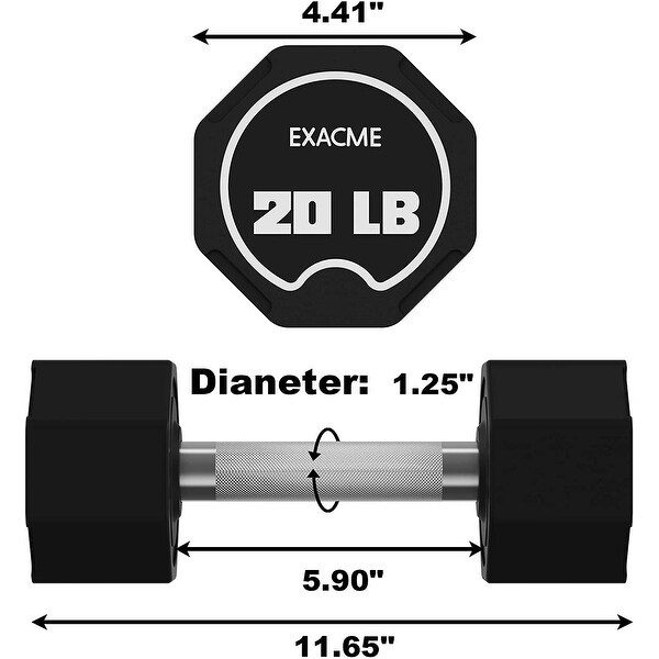 EXACME Dumbbells Sets, Original Weights Dumbbells Sets with Anti-Slip Handle, Cast Iron Rubber Coated(20 lbs Pair) 6400-DP46