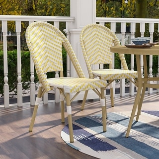 Ariel French PE Wicker Bistro Chairs (Set of 2) by Furniture of America - Set of 2