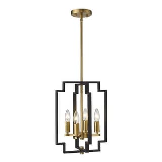4 light vintage lantern chandelier farmhouse dining hanging light black and gold pendant light fixture