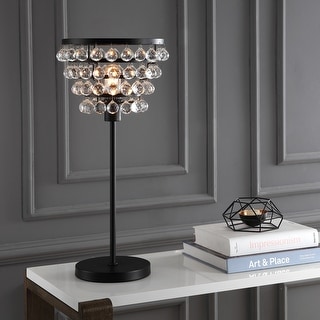 Jemma 25" Crystal/Metal Table Lamp, Bronze/Clear by JONATHAN Y
