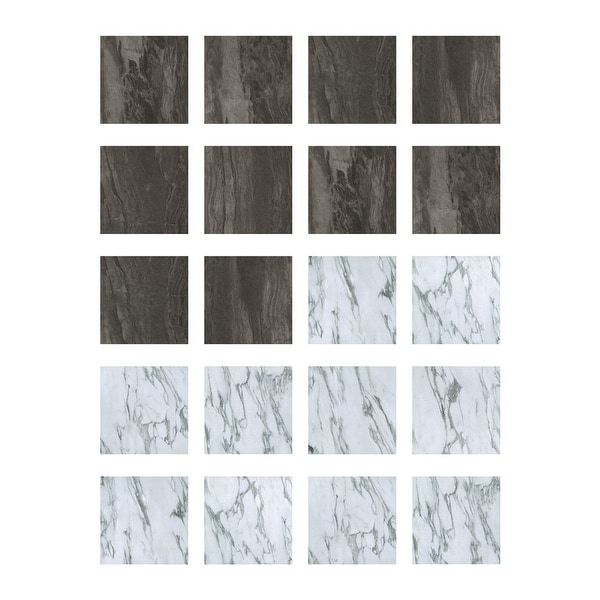Opaline Raven Peel & Stick Floor Tile Bundle