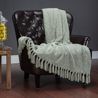 Chanasya Chenille Diamond Knit Throw Blanket