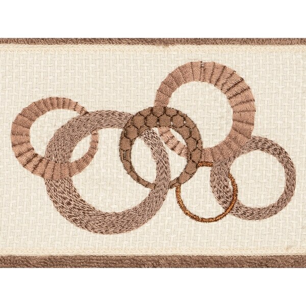 Authentic Hotel and Spa Turkish Cotton Circles Embroidered Latte Brown Hand Towel