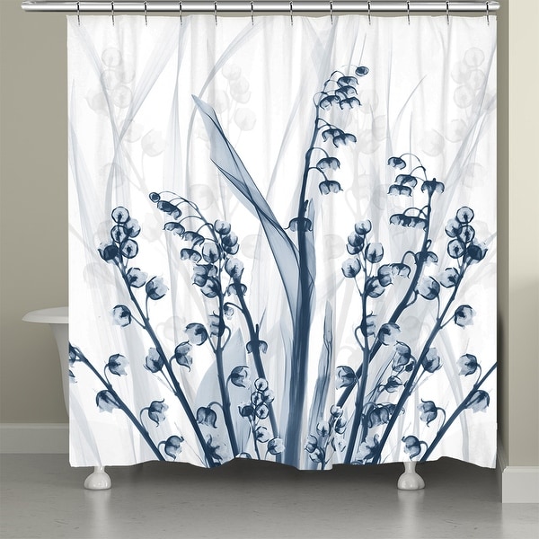 Blue Radiant Floral Shower Curtain