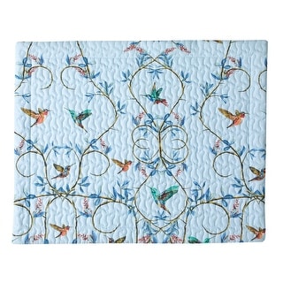 Light Blue Hummingbird Blue Scroll Sham