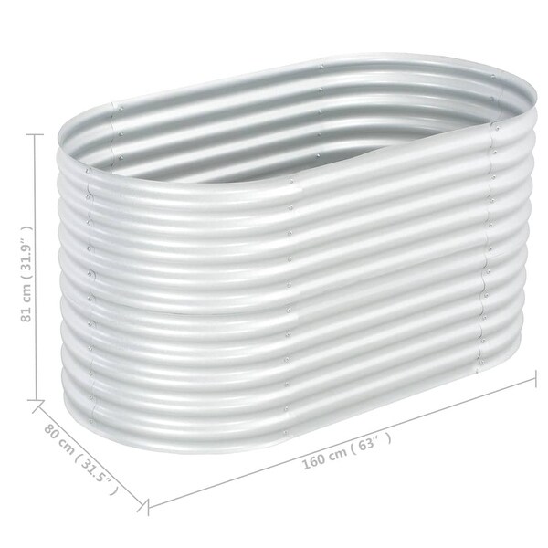 vidaXL Garden Raised Bed 62.9"x31.4"x31.8" galvanized Steel Silver