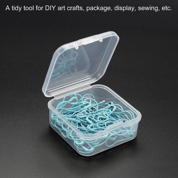 24pcs Clear Storage Container with Hinged Lid 45x20mm Plastic Square Craft Box