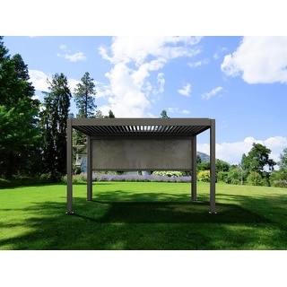 Bon Pergola Wind Resistant Manual Side Shade/ Screen for Aluminum Pergola