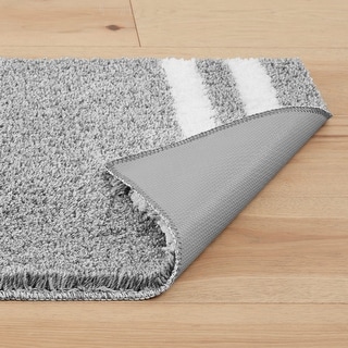 Lucky Brand Harden Striped Heathered Bath Rug with Anti-Skid Backing