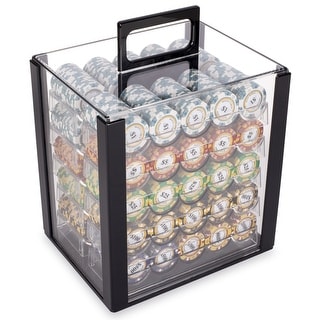 1000 Ct Monte Carlo 14 Gram Poker Chip Set w/ Acrylic Case - Clear