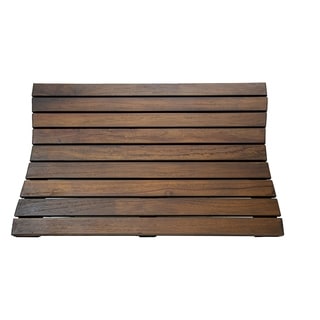 DecoTeak 23" x 15" Teak Shower Bath Floor Mat - WoodLand Brown Finish