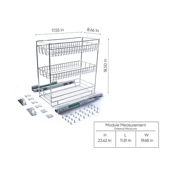 Kitchen Cabinet pull Out Basket 3 tier sliding organizer - N/A