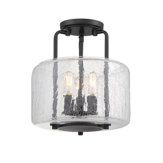 Savoy House Avalon 3-Light Semi-Flush Ceiling Light in Black