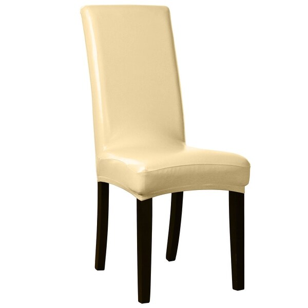Unique Bargains Dining Chair Covers Faux PU Fabric Slipcovers