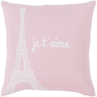 Ariella Blush "Je t'aime" Poly Fill Throw Pillow (18" x 18")