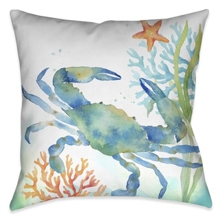 Laural Home Crab and Coral Indoor Decorative Pillow