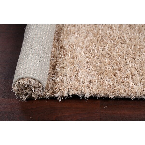 Contemporary Plush Shaggy Oriental Area Rug Hand-tufted Foyer Carpet - 5'5" x 7'3"