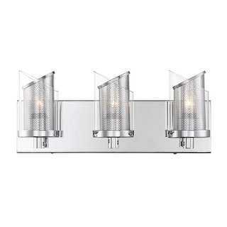 Varaluz So Inclined 3-Light Glass and Mesh Bathroom Vanity Light