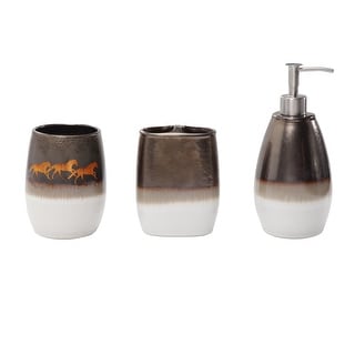 Running Remuda Ceramic Countertop Bathroom Set, 3PC