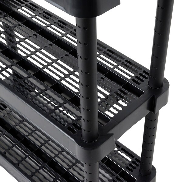 Gracious Living 5 Shelf Adjustable Ventilated Medium Duty Shelving Unit, Black - 18