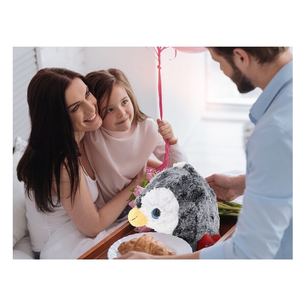 DolliBu I LOVE YOU Super Soft Plush Penguin Hat with Red Heart - 17 inches long