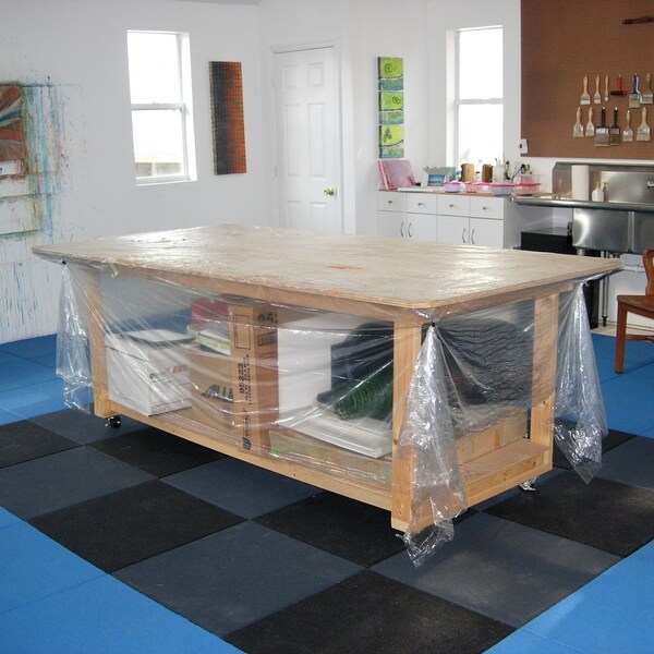 Rubber-Cal "Eco-Sport" 1-inch Interlocking Flooring Tiles - 1 in x 20 in x 20 in - 12 Pack, 32 Sqr/Ft Coverage - Green - 20 x 20