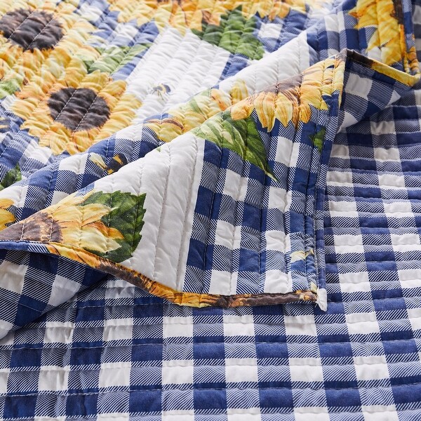 Barefoot Bungalow Sunflower Oversized & Reversible Quilt Set