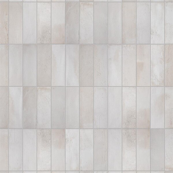 Merola Tile Mud White 7-7/8" x 15-3/4" Ceramic Wall Tile - Case (12 Tiles)