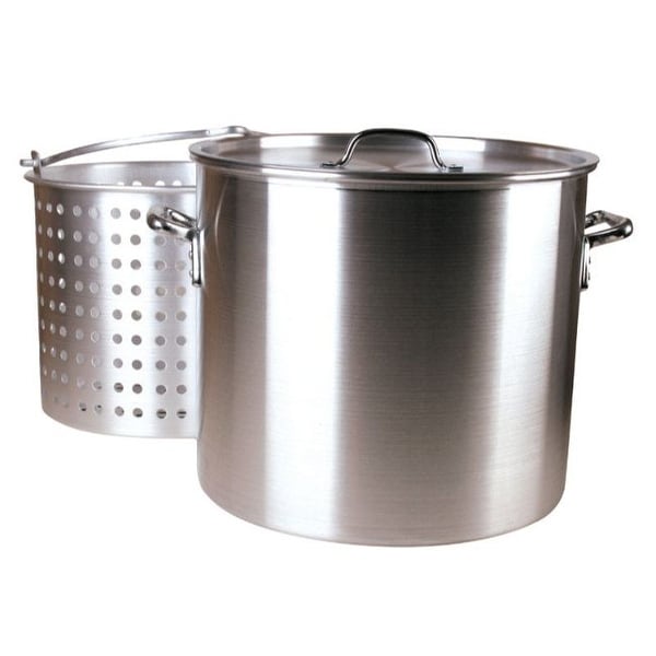 Fleur De Lis Aluminum Boiling Pot 60 qt. Silver