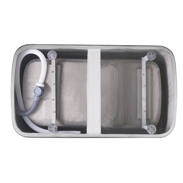 Mokleba 47" Grey Acrylic Freestanding-Soaking Bathtub With Seat