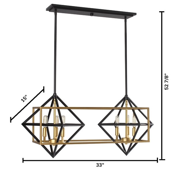 Eglo Pryor 6-Light Antique Gold and Black Geometric Pendant