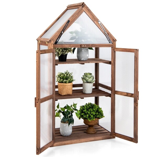 Wooden Cold Frame Greenhouse Raised Planter Protection