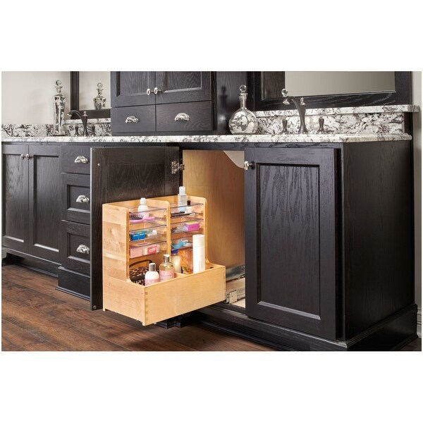 Rev-A-Shelf 9 Inch L-Shaped Pull Out Vanity Cabinet Organizer with