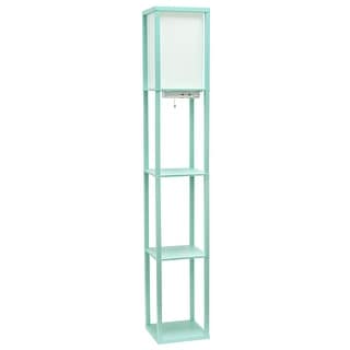 Floor Lamp Storage Shelf with 2 USB Charging Ports, 1 Charging Outlet