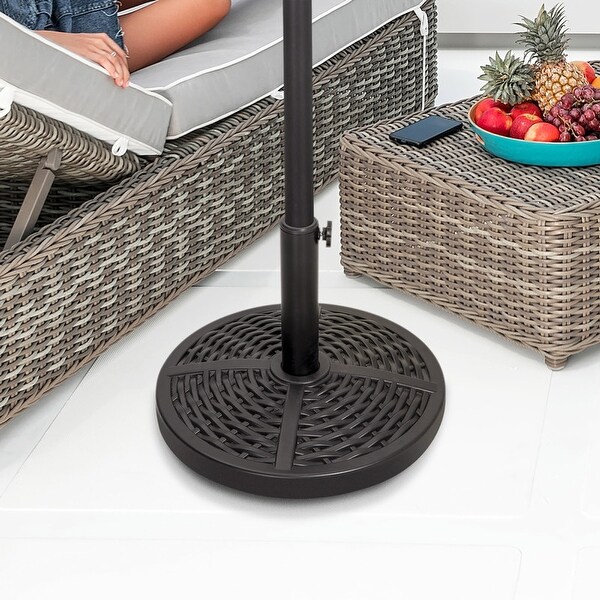 Outdoor 22 lb. Round Black Patio Umbrella Base, Resin and Concrete
