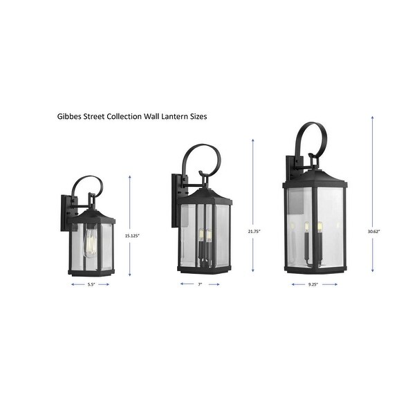 Gibbes Street 3-Light Black Traditional Outdoor Wall Lantern Light - 27.360" x 15.350" x 13.780"