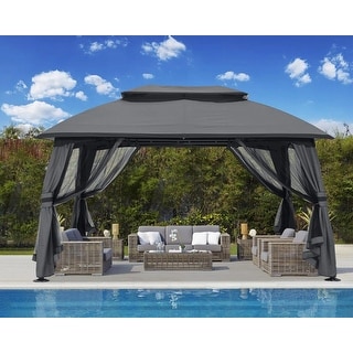 ABCCANOPY Double Soft-top Patio Gazebo with Mosquito Netting
