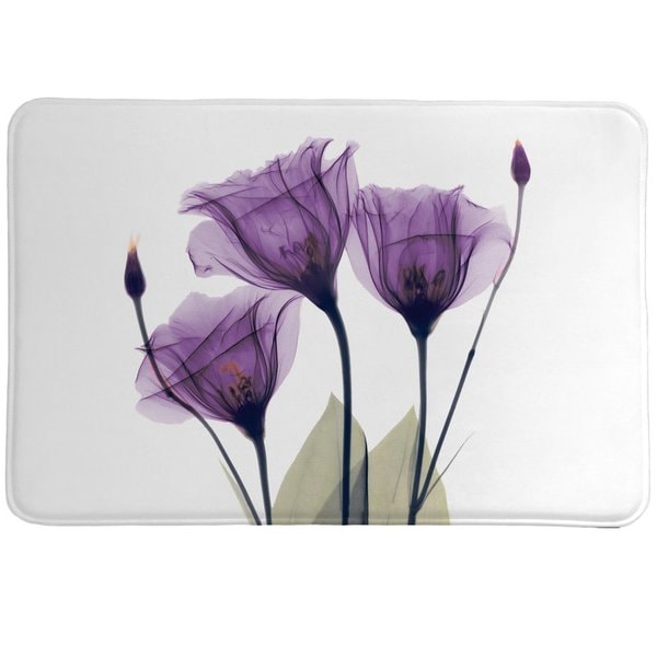 Laural Home Lavender Floral X-Ray Memory Foam Rug