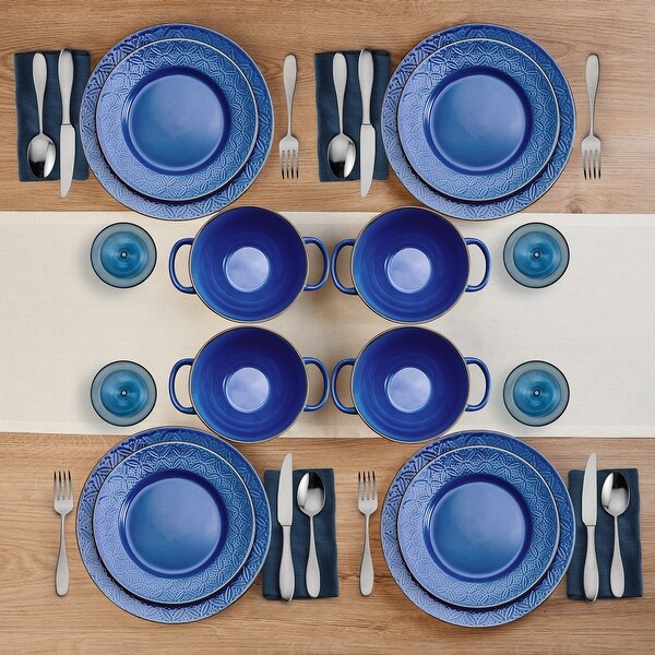 Pfaltzgraff Kori Blue 12PC DW Set, Service for 4 - 12-pc
