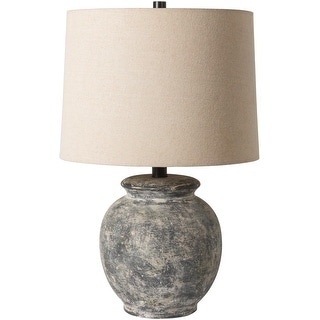 Preshea Distressed Ceramic Rustic Table Lamp - 21"H x 13"W x 13"D