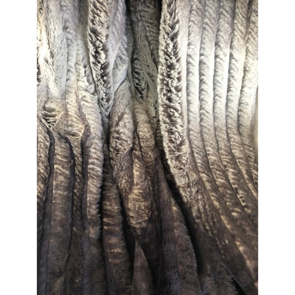 Chocolate Brown Ivory Faux Fur Luxury Throw
