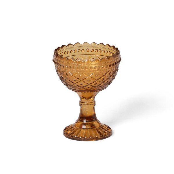 Vintage Glass Dessert Dish - 3.75"L x 3.75"W x 5"H