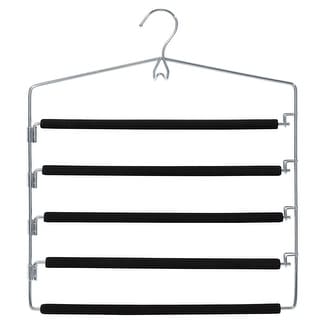 Closet Spice - 2 Pack - Strong, Durable Anti-Rust Chrome 5 Tier Pant Hangers, Non Slip Foam Padded, Space Saving, Swing Design