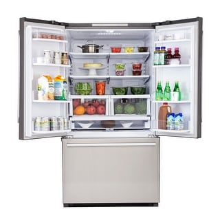 KUCHT Pro-Style 26.1 cu. ft. 36 in. French Door Refrigerator in Stainless Steel with Interior Ice Maker, Standard Depth