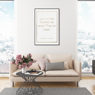 Oliver Gal 'What You Do Today Gold' Typography and Quotes Wall Art Framed Canvas Print Motivational - Gold, White