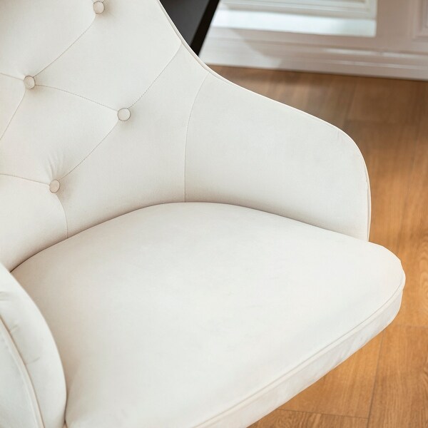 Glitzhome 40"H Modern Elegant Vintage Adjustable Swivel Office Chair