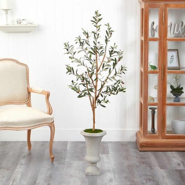 57" Olive Artificial Tree in Sand Colored Urn - 20"